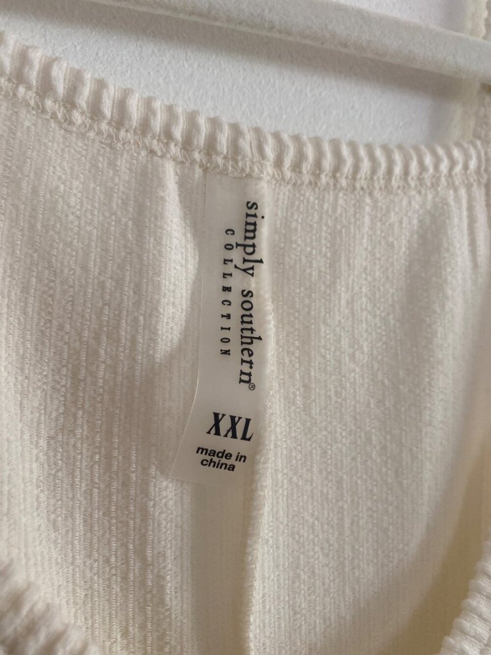 Simply Southern Women's Ivory Textured Sleeveless Romper Slouchy Size XXL - Picture 3 of 6